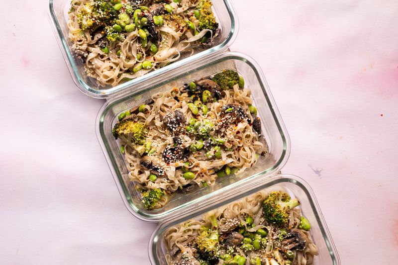 Tahini Mushroom Noodles