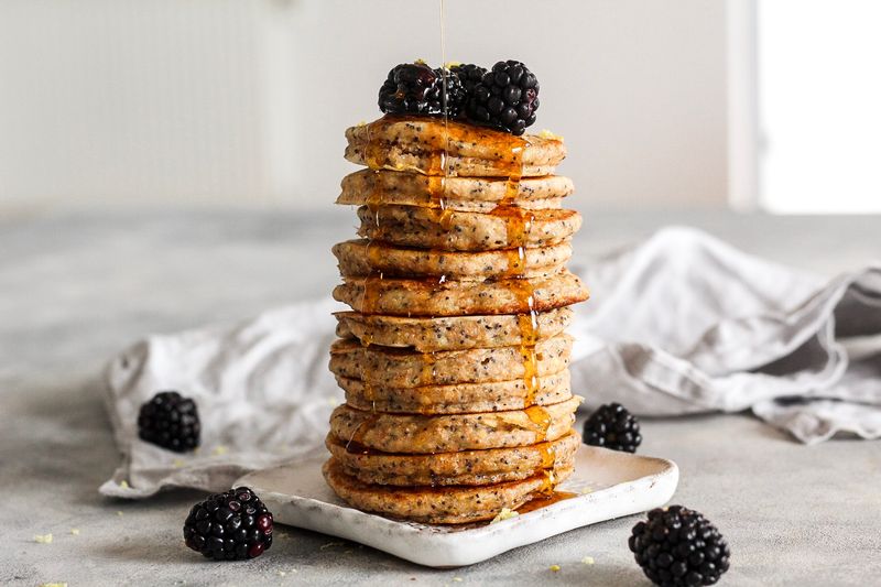 Lemon and Poppyseed pancakes