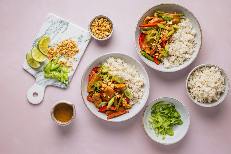 Satay Stir Fry with Coconut Rice