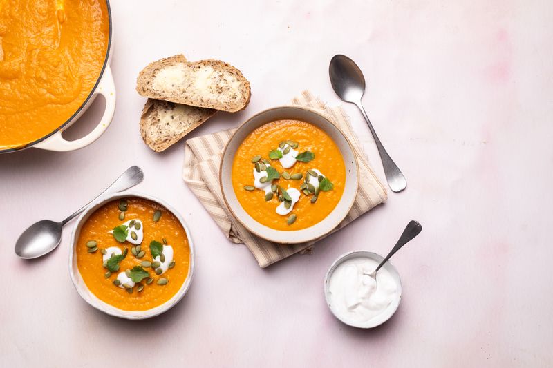 Carrot, Butternut Squash, and Ginger Soup