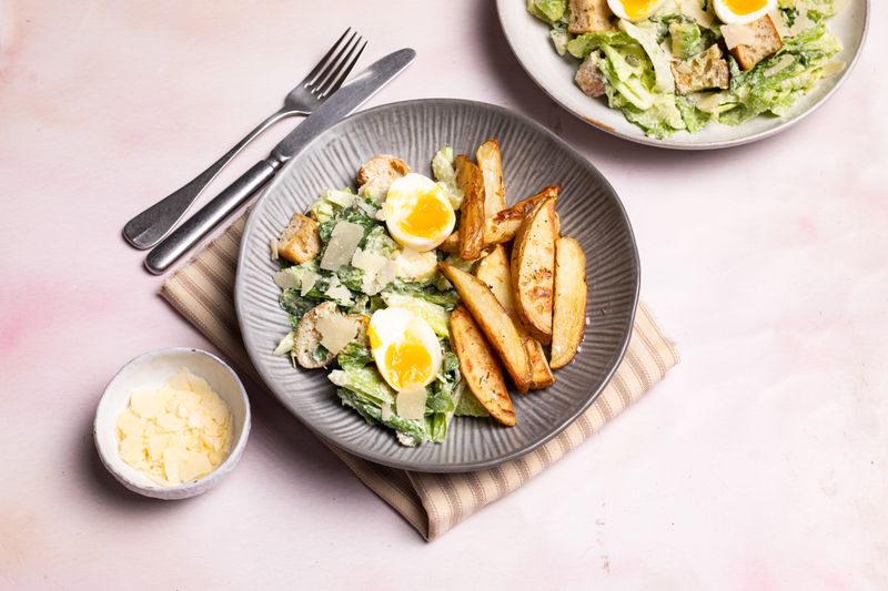 Caesar Salad and Fries