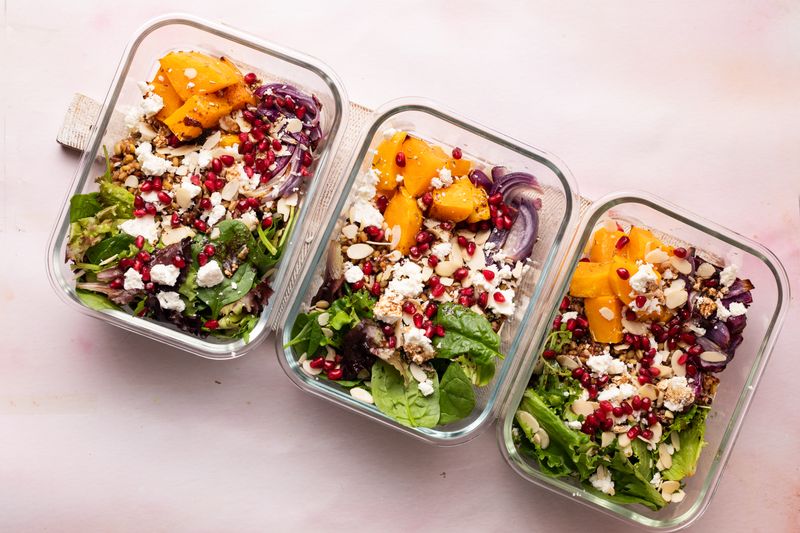 Squash, Feta, and Mixed Grain Bowl