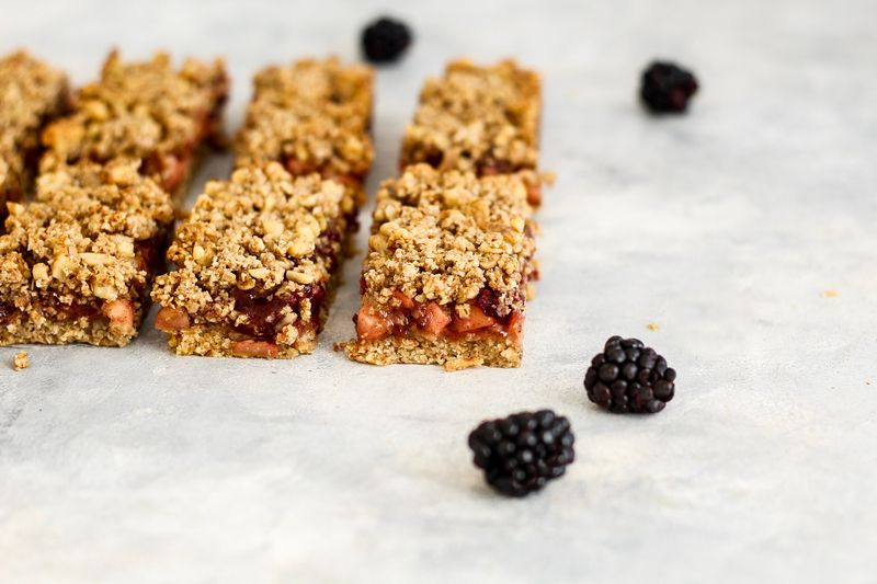 Apple and Blackberry Crumble Bars