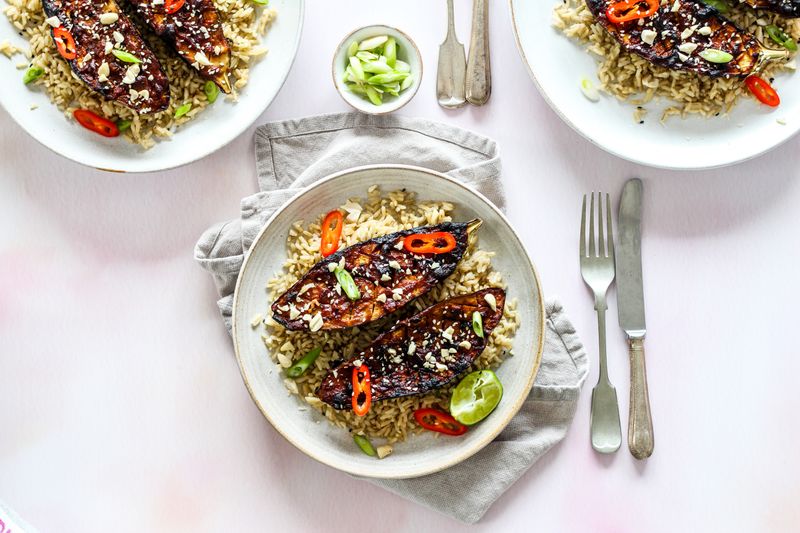 Sticky Miso Aubergines