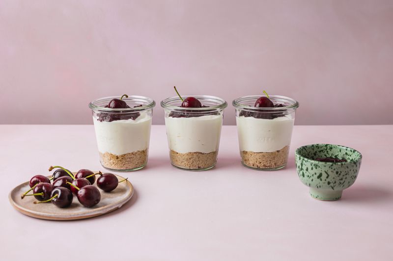 Cherry Cheesecake Pots