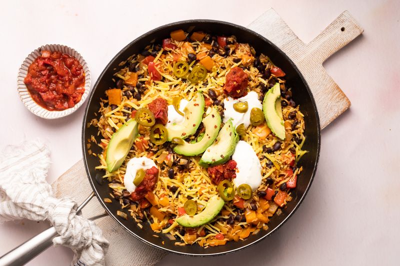 One-Pan Fajita-Spiced Beans and Rice