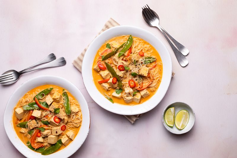 Thai Red Tofu Noodle Soup