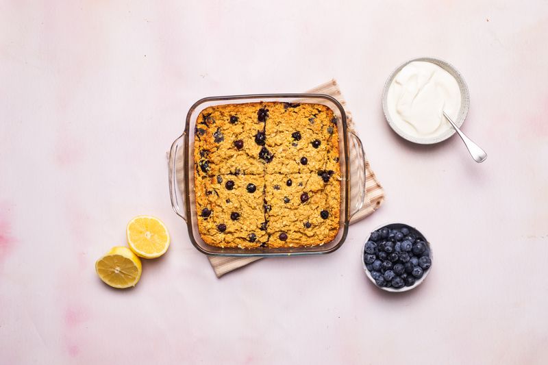 Lemon and Blueberry Baked Oats