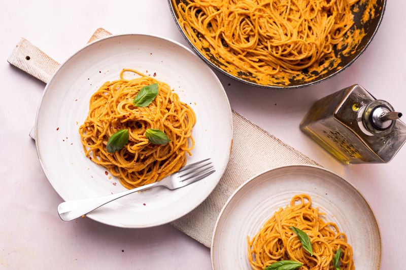 Roasted Carrot and Garlic Pasta