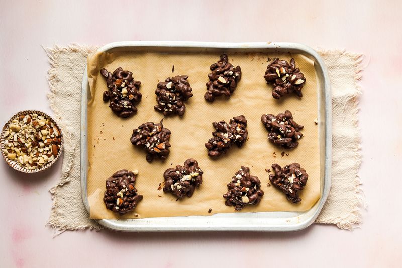 Dark Chocolate Fruit and Nut Clusters