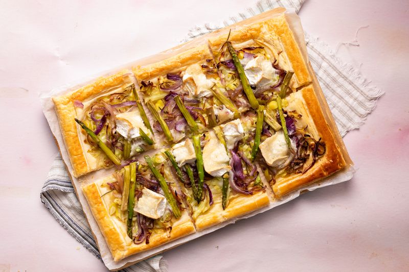 Leek, Red Onion, and Goats Cheese Tart